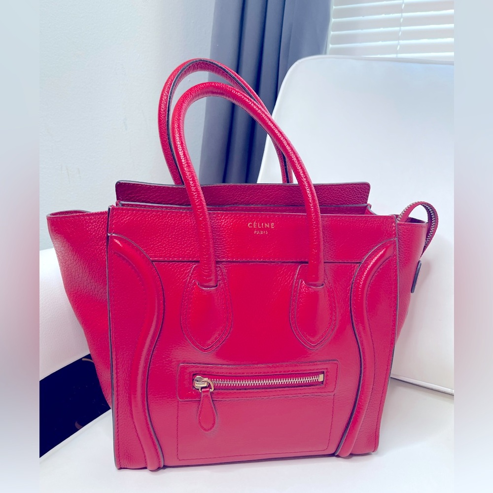 Celine luggage bag small. Red.
